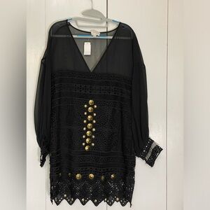 IXIAH | Black lace embellished dress Size 8